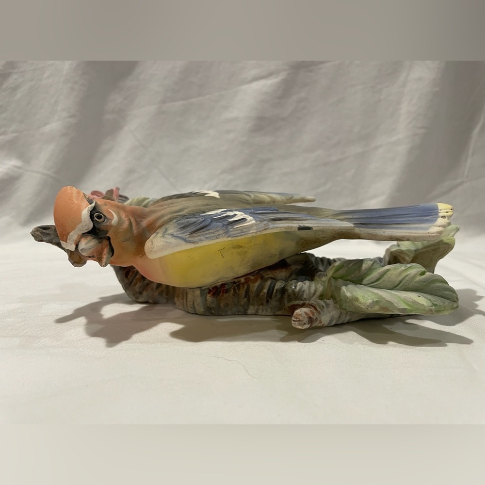 Vintage Tilso Japan Hand Painted Porcelain Bird Wax Wing Figurine
